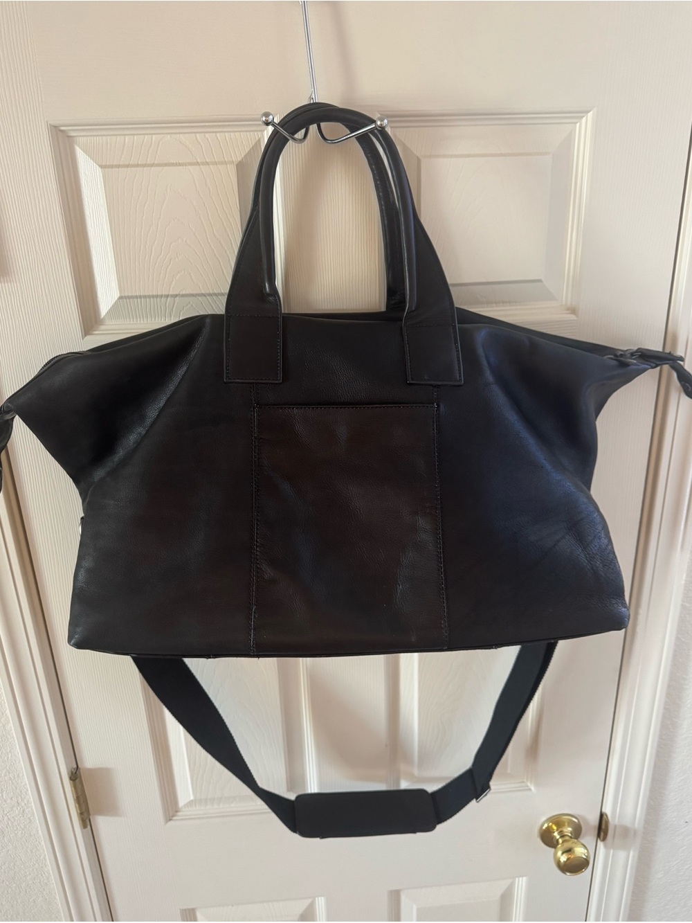 Kenneth Cole Black Leather Duffel Bag